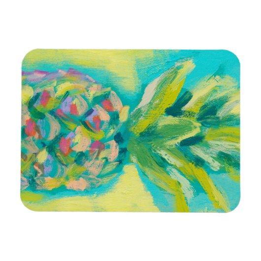 Farbenfrohe tropische Ananas Magnet (Horizontal)
