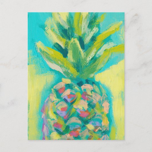 Farbenfrohe tropische Ananas Postkarte (Vorderseite)