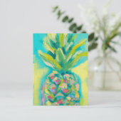 Farbenfrohe tropische Ananas Postkarte (Stehend Vorderseite)