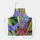 Farbenfrohe tropische Ananas und Taro Kitchen Schü Schürze (Vorderseite)