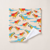 Farbenfrohe tropische Äschen Badhandtuch Set (Waschlappen)