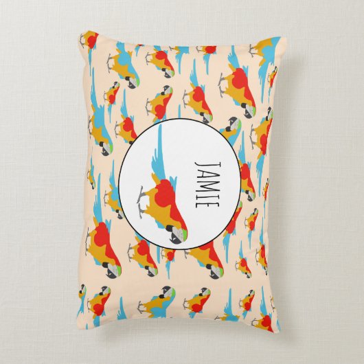 Farbenfrohe tropische Äschen Dekokissen (Rückseite(Vertikal))