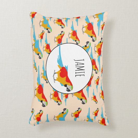 Farbenfrohe tropische Äschen Dekokissen (Vorderseite(Vertikal))