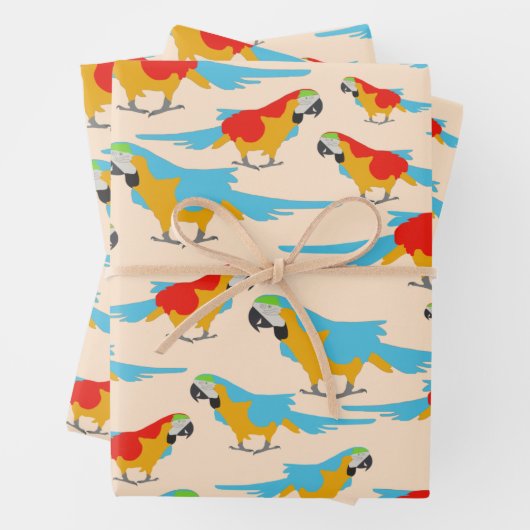 Farbenfrohe tropische Äschen Geschenkpapier Set (Beispiel)