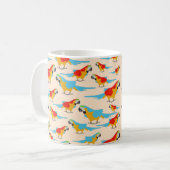 Farbenfrohe tropische Äschen Kaffeetasse (Vorderseite Links)