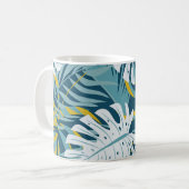 Farbenfrohe tropische Blätter, abstraktes Original Kaffeetasse (Vorderseite Links)