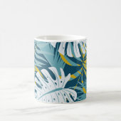 Farbenfrohe tropische Blätter, abstraktes Original Kaffeetasse (Mittel)