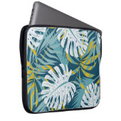 Farbenfrohe tropische Blätter, abstraktes Original Laptopschutzhülle (Vorne Rechts)