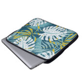 Farbenfrohe tropische Blätter, abstraktes Original Laptopschutzhülle (Vorne Knopf)