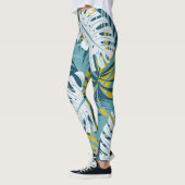 Farbenfrohe tropische Blätter, abstraktes Original Leggings (Links)