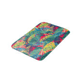 Farbenfrohe tropische Blätter Badematte (Schrägansicht)