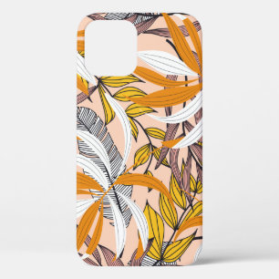 Farbenfrohe tropische Blätter, beige Hintergrundmu Case-Mate iPhone Hülle