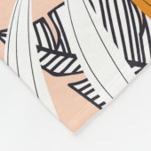 Farbenfrohe tropische Blätter, beige Hintergrundmu Fleecedecke (Ecke)