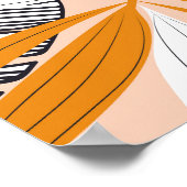 Farbenfrohe tropische Blätter, beige Hintergrundmu Poster (Ecke)