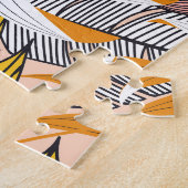 Farbenfrohe tropische Blätter, beige Hintergrundmu Puzzle (Seite)