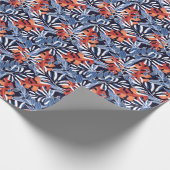 Farbenfrohe tropische Blätter Blauer Hintergrund Geschenkpapier (Ecke)