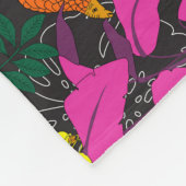 Farbenfrohe tropische Blätter Blume Gemustert Fleecedecke (Ecke)