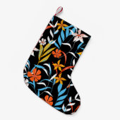 Farbenfrohe tropische Blätter: dunkles Hintergrund Kleiner Weihnachtsstrumpf (Vorderansicht (hängend))