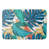 Farbenfrohe tropische Blätter, exotisches Design, Badematte (Vorderseite)