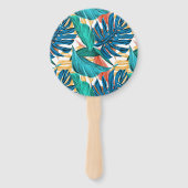 Farbenfrohe tropische Blätter, exotisches Design, Fächer (Vorderseite)