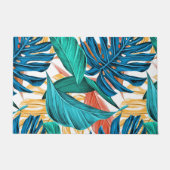 Farbenfrohe tropische Blätter, exotisches Design, Fußmatte (Vorderseite)