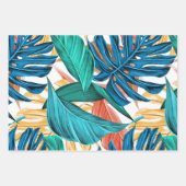 Farbenfrohe tropische Blätter, exotisches Design, Geschenkpapier Set (Vorderseite 3)