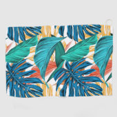 Farbenfrohe tropische Blätter, exotisches Design, Golfhandtuch (Horizontal)