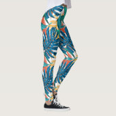 Farbenfrohe tropische Blätter, exotisches Design, Leggings (Rechts)