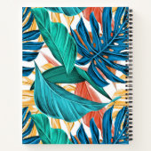 Farbenfrohe tropische Blätter, exotisches Design, Notizblock (Rückseite)