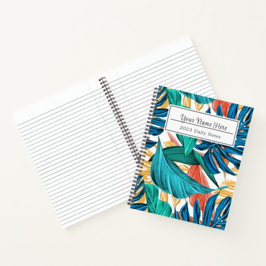 Farbenfrohe tropische Blätter, exotisches Design, Notizblock (Innenseite)