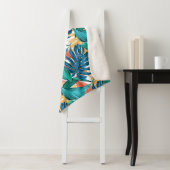 Farbenfrohe tropische Blätter, exotisches Design, Sherpadecke (Beispiel)