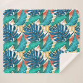 Farbenfrohe tropische Blätter, exotisches Design, Sherpadecke (Vorderseite (Horizontal))