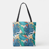 Farbenfrohe tropische Blätter, exotisches Design, Tasche (Rückseite)