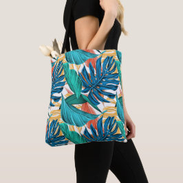 Farbenfrohe tropische Blätter, exotisches Design, Tasche