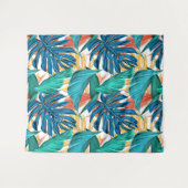 Farbenfrohe tropische Blätter, exotisches Design, Wandteppich (Vorderseite (Horizontal))