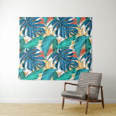 Farbenfrohe tropische Blätter, exotisches Design, Wandteppich (Beispiel (Horizontal))