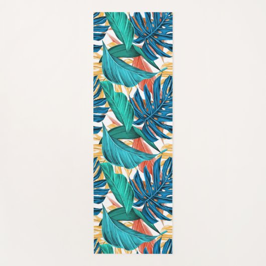 Farbenfrohe tropische Blätter, exotisches Design, Yogamatte (Vorderseite)