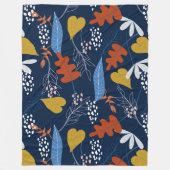 Farbenfrohe tropische Blätter Fleecedecke (Vorderseite)