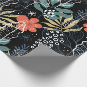 Farbenfrohe tropische Blätter Geschenkpapier (Ecke)