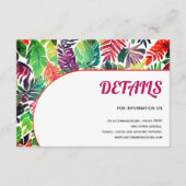 Farbenfrohe tropische Blätter, Höhepunkt der Hochz Begleitkarte (Vorderseite)