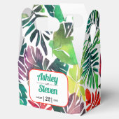 Farbenfrohe tropische Blätter, Höhepunkt der Hochz Geschenkschachtel (Geöffnet)