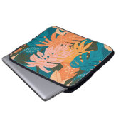 Farbenfrohe tropische Blätter Laptopschutzhülle (Vorne Knopf)