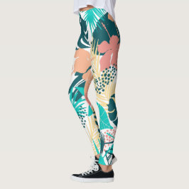 Farbenfrohe tropische Blätter Leggings