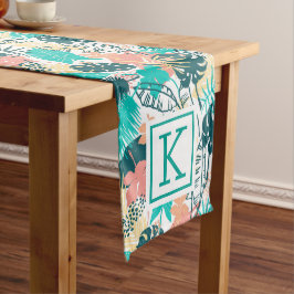 Farbenfrohe tropische Blätter Mittelgroßer Tischläufer