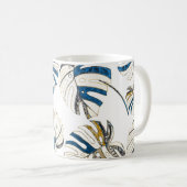 Farbenfrohe tropische Blätter, modernes Muster. Kaffeetasse (VorderseiteRechts)