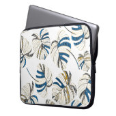 Farbenfrohe tropische Blätter, modernes Muster. Laptopschutzhülle (Vorderseite Links)