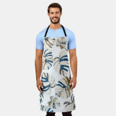 Farbenfrohe tropische Blätter, modernes Muster. Schürze (Getragen)