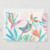 Farbenfrohe tropische Blätter Papagei Foto 1. Gebu Einladung (Rückseite)