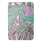 Farbenfrohe tropische Blätter Pop Kunst Badematte (Vorderseite Vertikal)