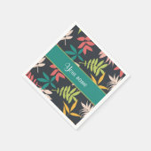 Farbenfrohe tropische Blätter Serviette (Ecke)